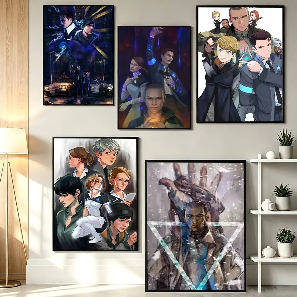 Detroit Become Human C-Connor Kara Markus Poster HD Self Adhesive Waterproof Wall Art Ideal for Home Office Dorm Gift