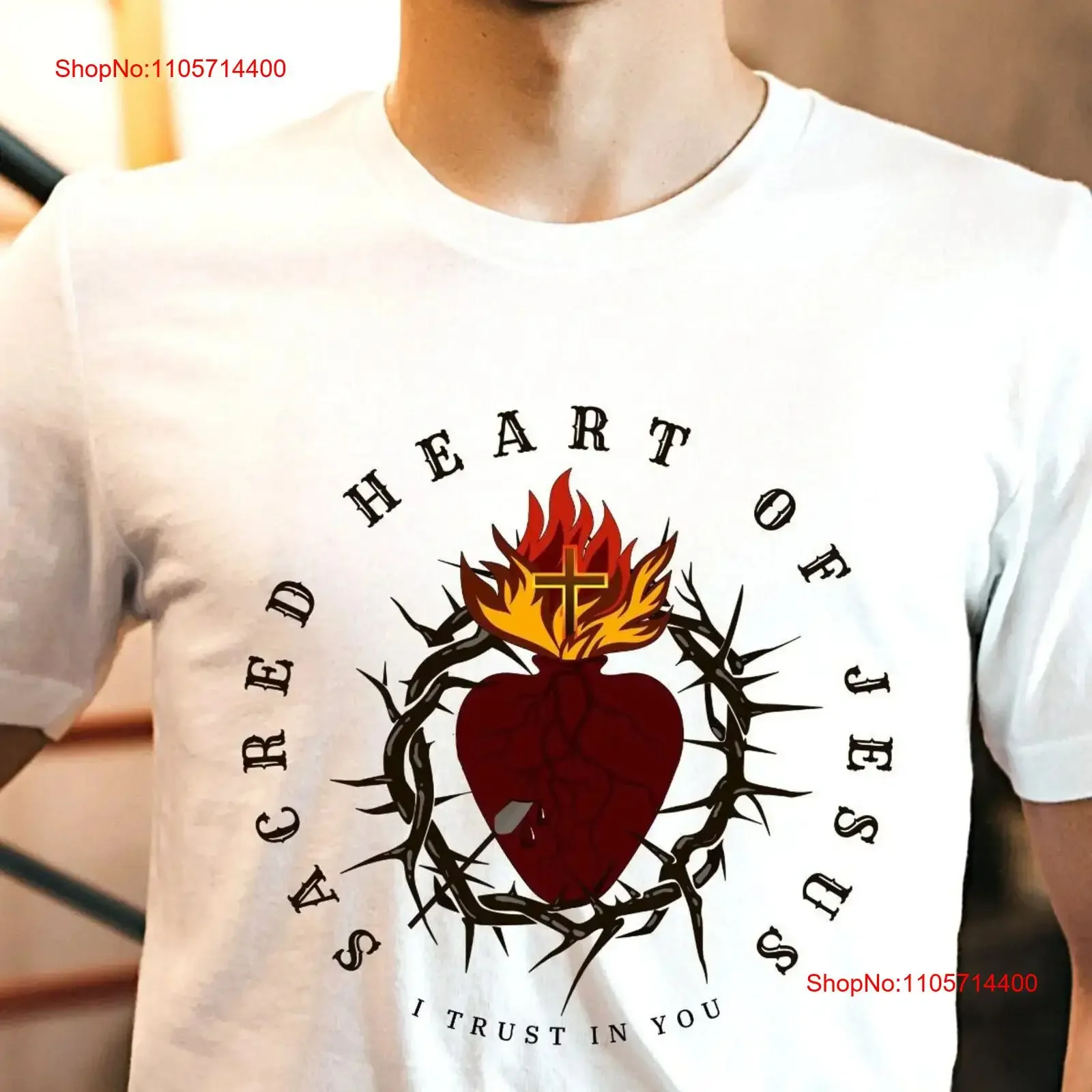 Sacred Heart of Jesus T shirt for Men Traditional Catholic Clothing Latin Mass vintage Washed Breathable Stretched Soft graphic