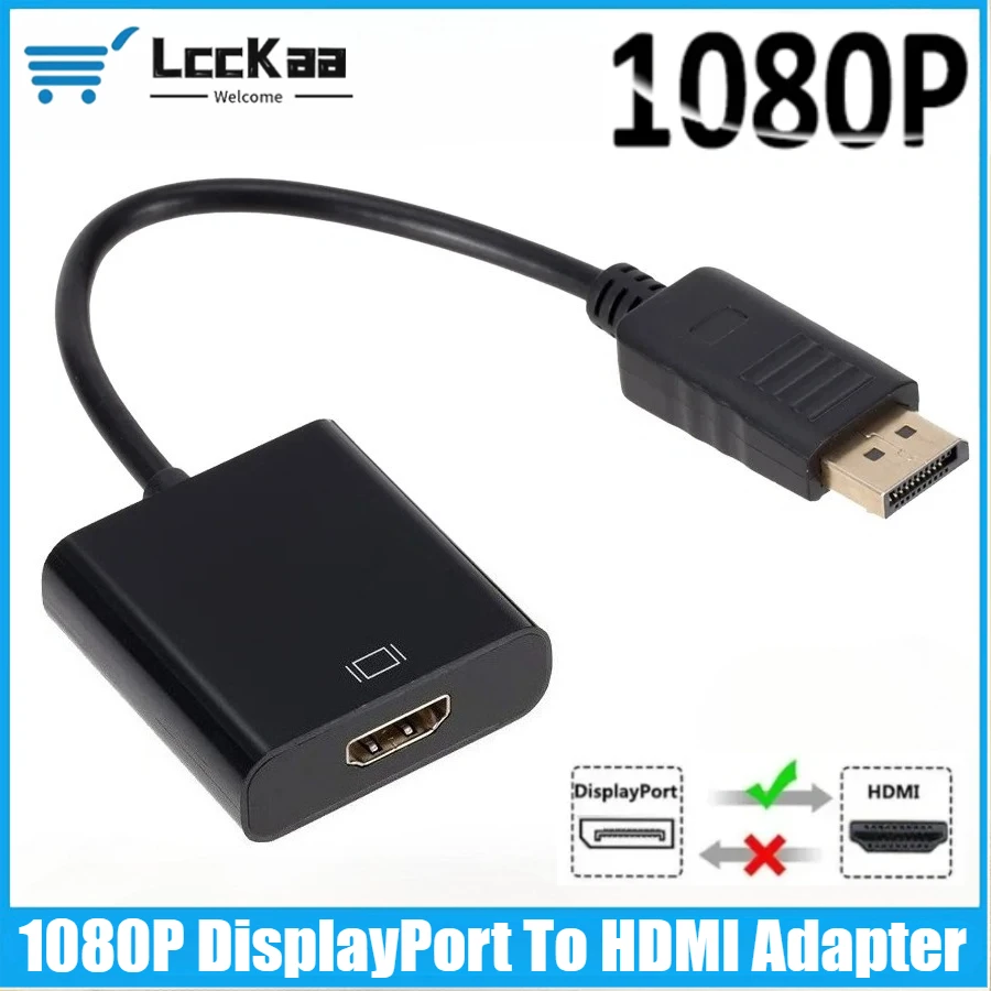 

1080P DisplayPort To HDMI-compatible Converter DP Male To HD Female Adapter Cable for HDTV PC Projector TV Laptop Computer