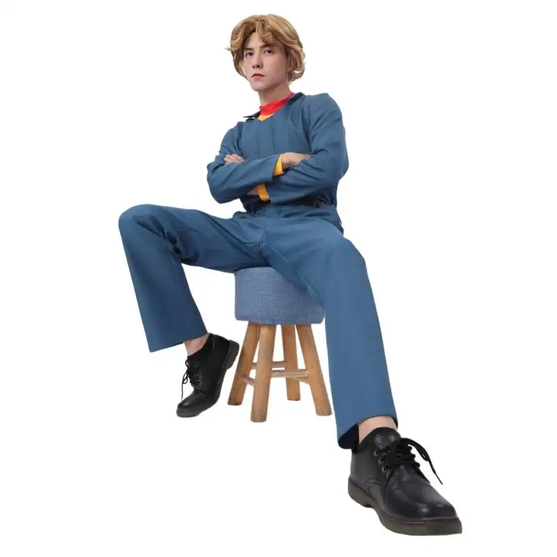 

WENAM IN STOCK Curly Cosplay Costume Halloween Gown Horror Outfits US Size Coveralls for Men Mouthwashing Uniform Costume