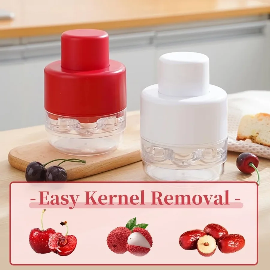 أداة بيتر الكرز المحمولة 7in1 المطورة لعام 2025 مع آلية التحرير السريع لمتجر كعكة المطبخ وإعداد سلطة الفاكهة E