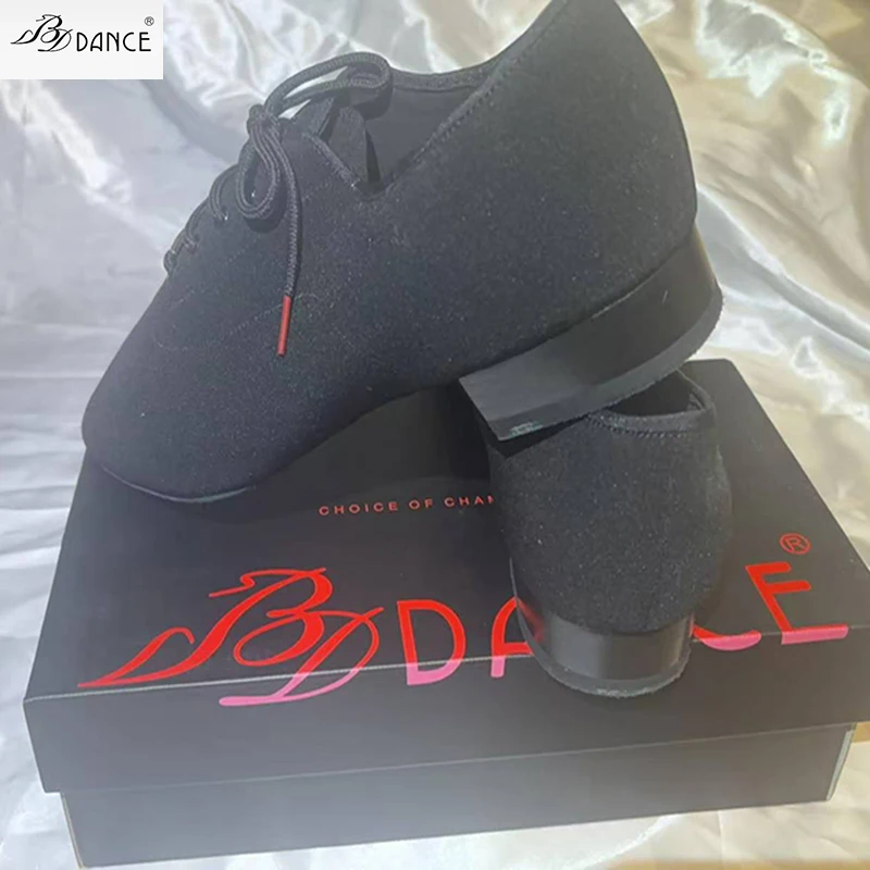 

Latin dance shoes national standard men's adult comfortable non slip cowhide sole Betty 317BD low heel rumba Oxford cloth large