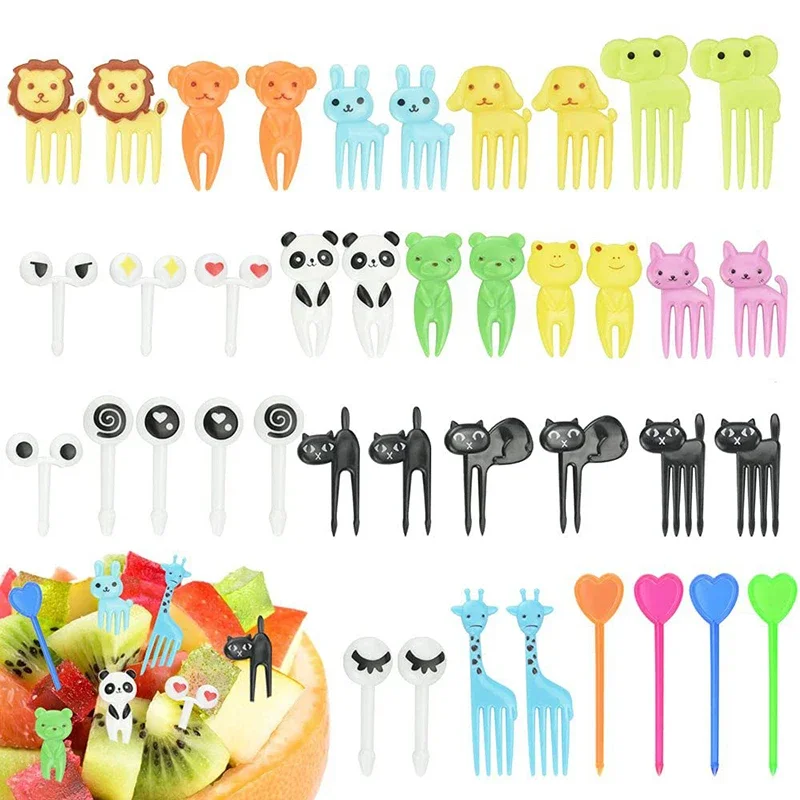 Animal Food Picks Mini Forks for Kids Cute Fruit Fork Bento Box Bento Accessories Food Decoration Fork Food Picks for Kids