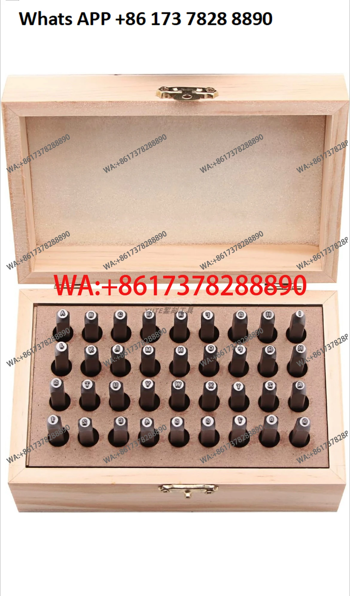

36-Piece wooden box writing uppercase alphanumer ichisel gold and silver jewelry chisel engraving tool punch