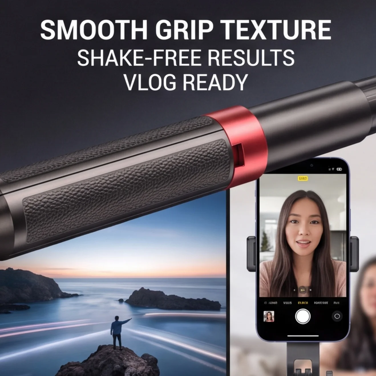 1Pc All Angle Selfie Stick Tripod 360° Rotation Handheld Stabilizer with Wireless Remote Portable Phone Holder for Video Vlog Shooting 7