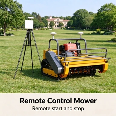 Customized Electric Remote Control Lawn Mower Crawler RC Tracked Grass Cutter Battery Powered for Orchard Landscaping Yard