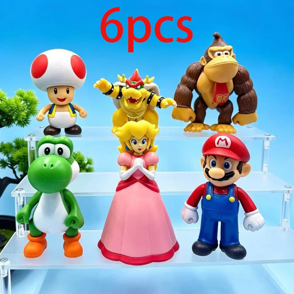 

Новая серия аниме-фигурок Super Brothers: игрушки-куклы из ПВХ, модель белого гриба, горилла, для детей, коллекционный подарок на день рождения