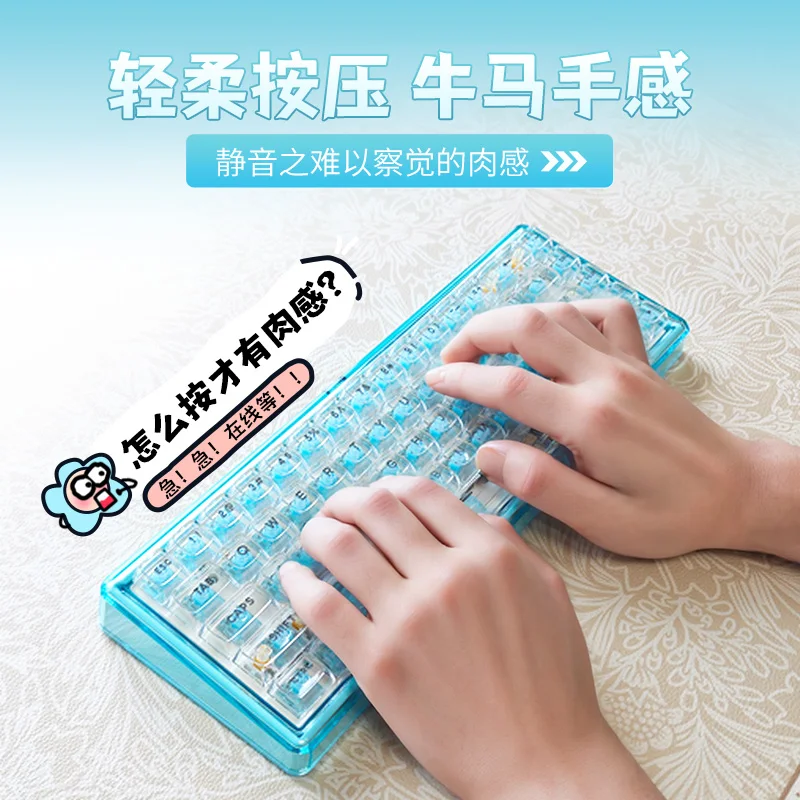 Kailh Heart of the Ocean silencioso, relajanteHot Plug Snow Stepping Sound GentleTouch interruptor de teclado mecánico personalizado