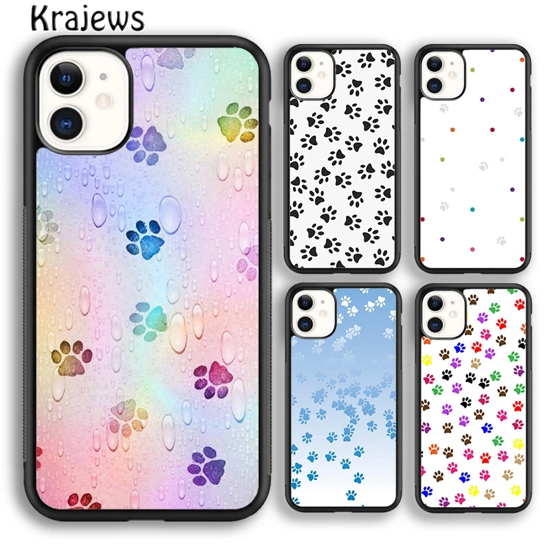 Krajews Dog Paw Soft Phone Case Cover For iPhone 16 15 SE2020 14 6 7 8 plus 11 12 13 pro max coque Shell Fundas