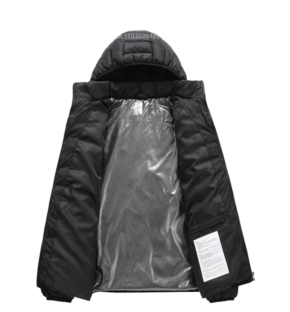 Selbstheizende Jacke, Unisex, beheizte Daunenjacke, thermische Baumwollkleidung, für Jagd, Wandern, Camping, Skifahren, Schnee, beheizter Mantel, 2-25 Heizzonen. – Detail 26