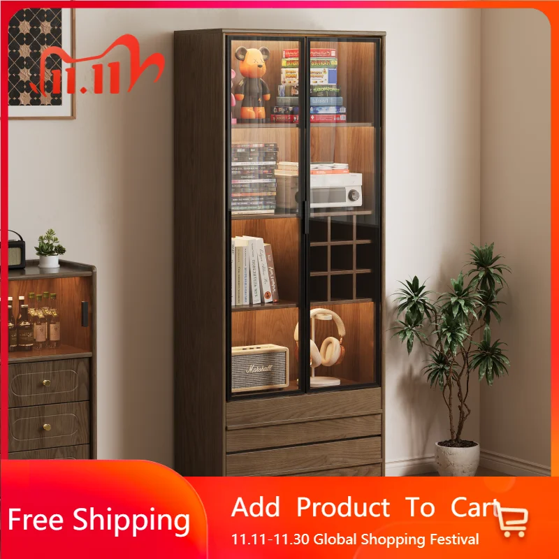 

Wood Storage Living Room Cabinets Shelf Bookshelf Glass Living Room Cabinets Craft Display Meuble De Rangement Hotel Furniture
