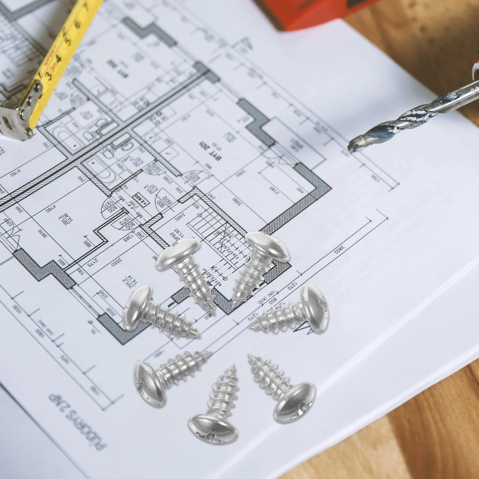 

100Pcs Self-Tapping Stainless Steel Pan Head Wood Screws Durable Rust Resistant Fasteners for Metal Plastic Wood Projects