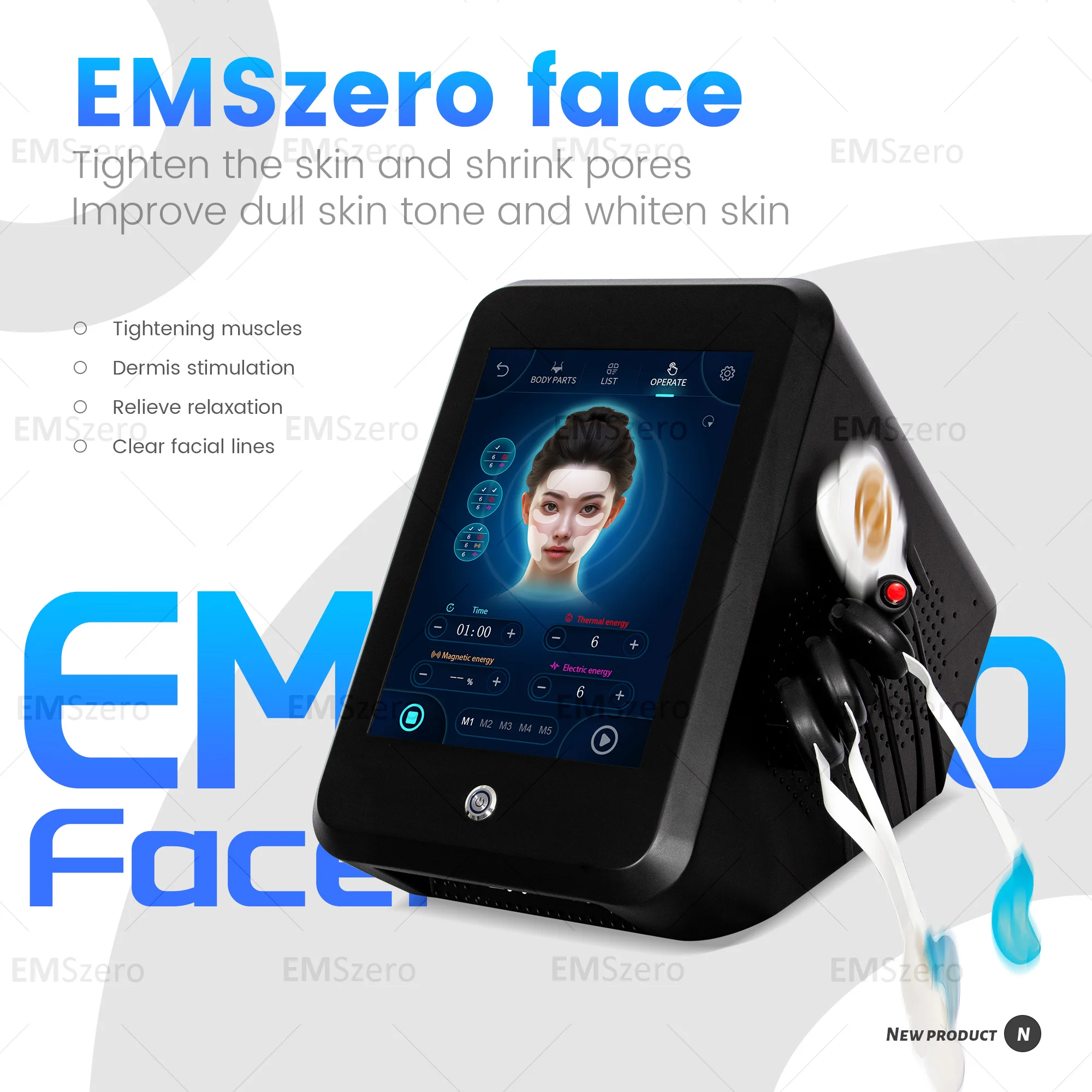 Emszero profissional facial anti-envelhecimento firmador elevador ems reparação instrumento de beleza colágeno reparação reduz rugas spa salão de beleza