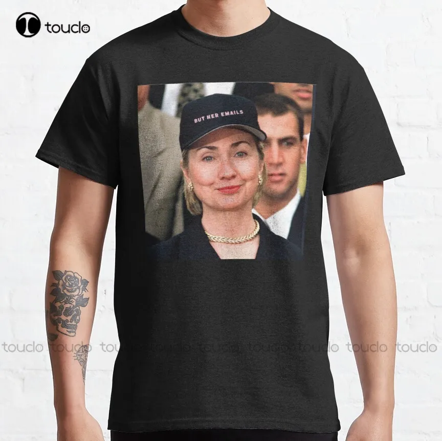 But Her Emails  , Pink But Her Emails  Classic T-Shirt Hillary Clinton, Trump Mens Cotton T Shirts Xs-5Xl Custom Gift Retro