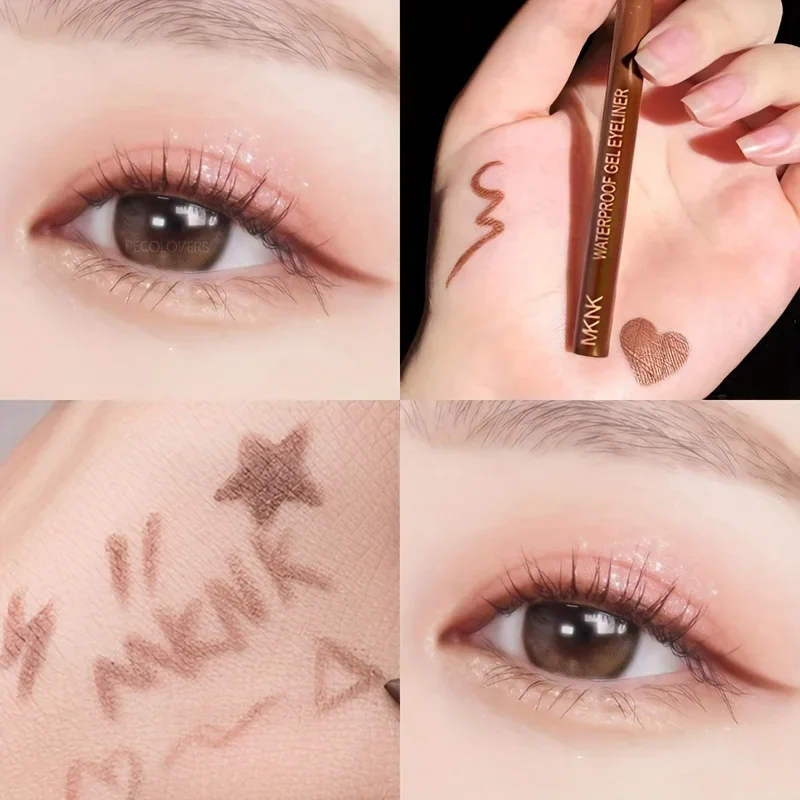 Suave à prova dwaterproof água delineador gel lápis azul marrom delineador macio fácil usar alto pigmento fosco corretivo caneta duradoura olhos maquiagem