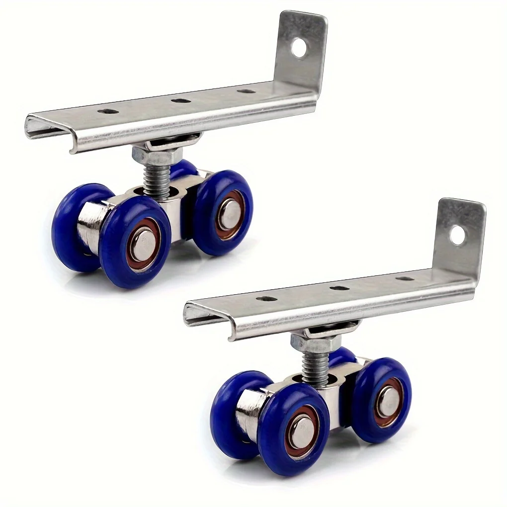 2 roulettes de porte coulissante, quincaillerie pour portes coulissantes, poulie à 4 roues pour rail