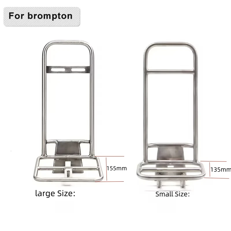 Chooee rack de bolsa frontal de liga de titânio para bicicletas Brompton, rack de bagagem dianteiro de bicicleta leve, acessório de bicicleta dobrável