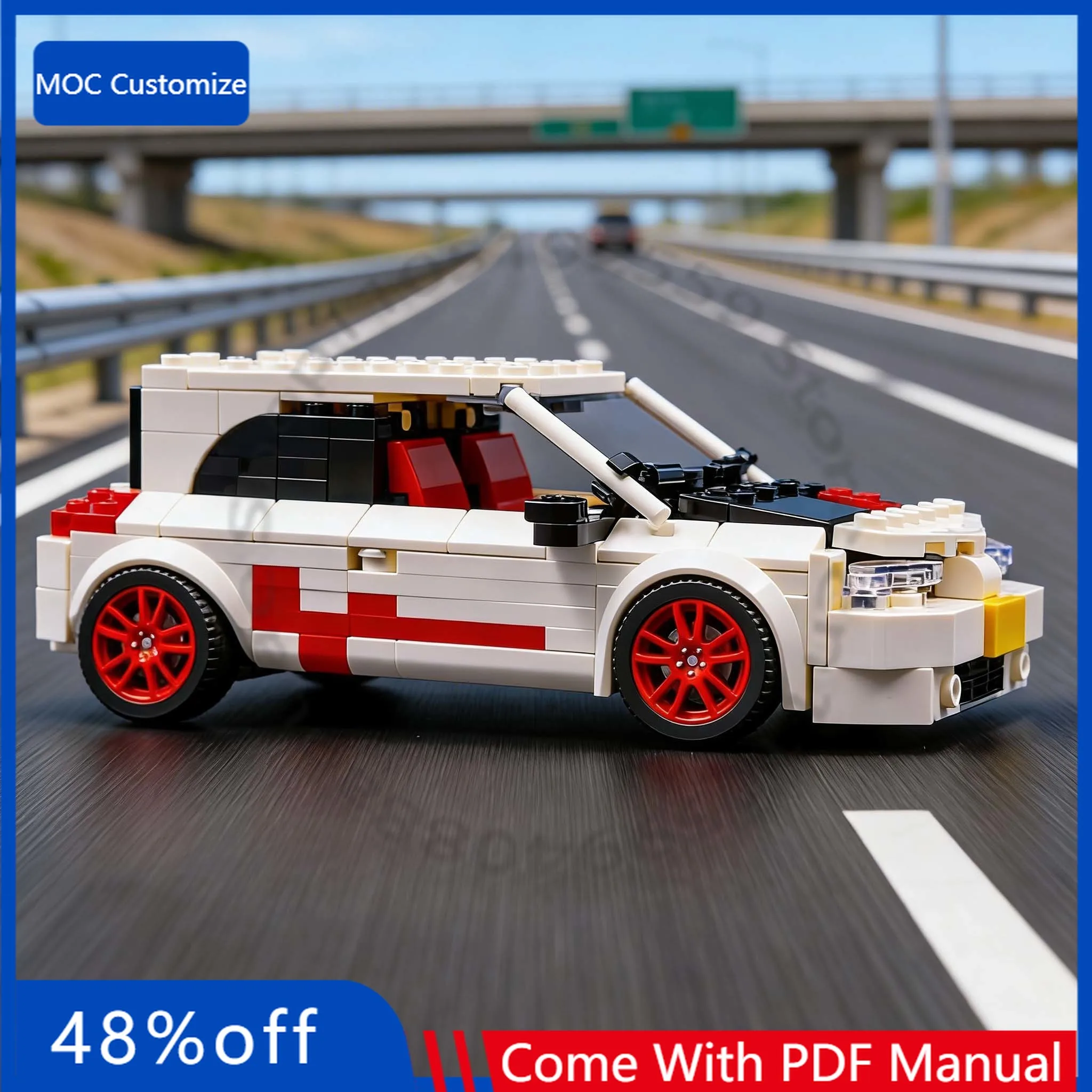 

350 PCS Speed Hypercar Megane R26.R MOC Customize Modular Building Block Creative Design Technology DIY Boys Toy Christmas Gift