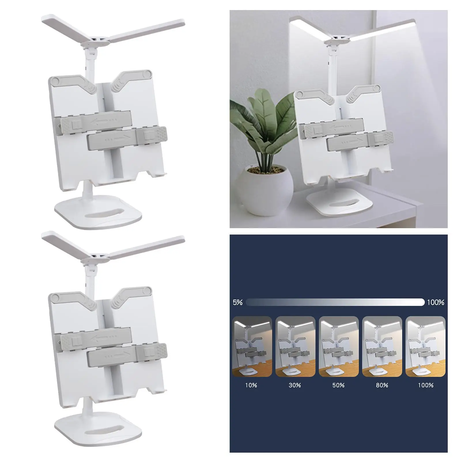 Подставка для планшета, растягивающаяся, с двойной планкой, легко использовать, с зажимом, регулируемая высота, книжные полки, подставка для учебника для офиса, дома и стола