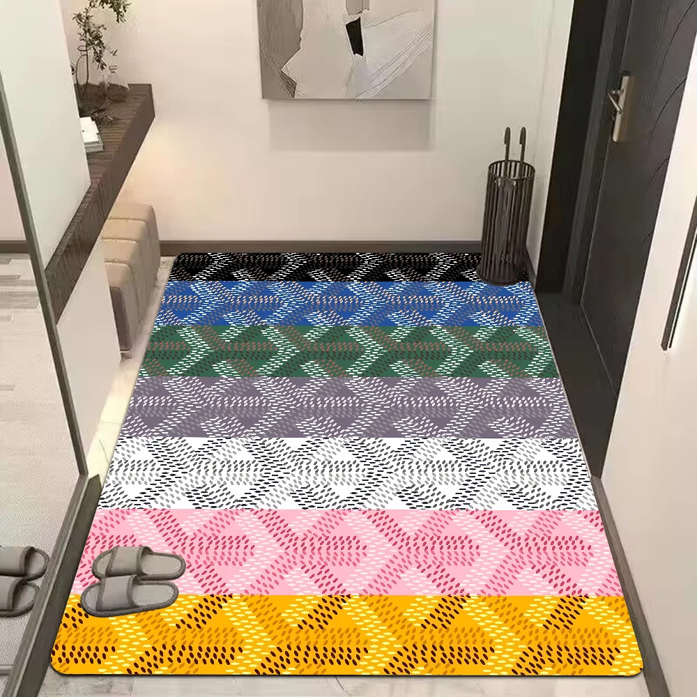 Fashion G_Goyards Bathroom Mat Anti-slip Absorb Water Long Strip Cushion Bedroon Mat Welcome Doormat