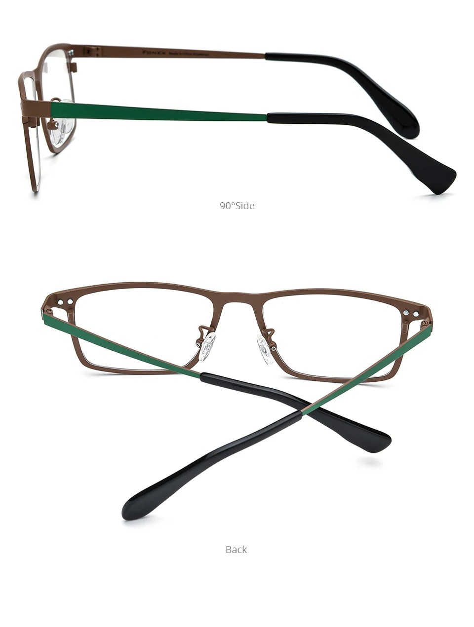 FONEX Titan-Brillengestell für Herren, japanische Brillen, quadratischer Magnet, Clip-on-Brille mit Nachtsicht und polarisierter Linse 85776 – Detail 8