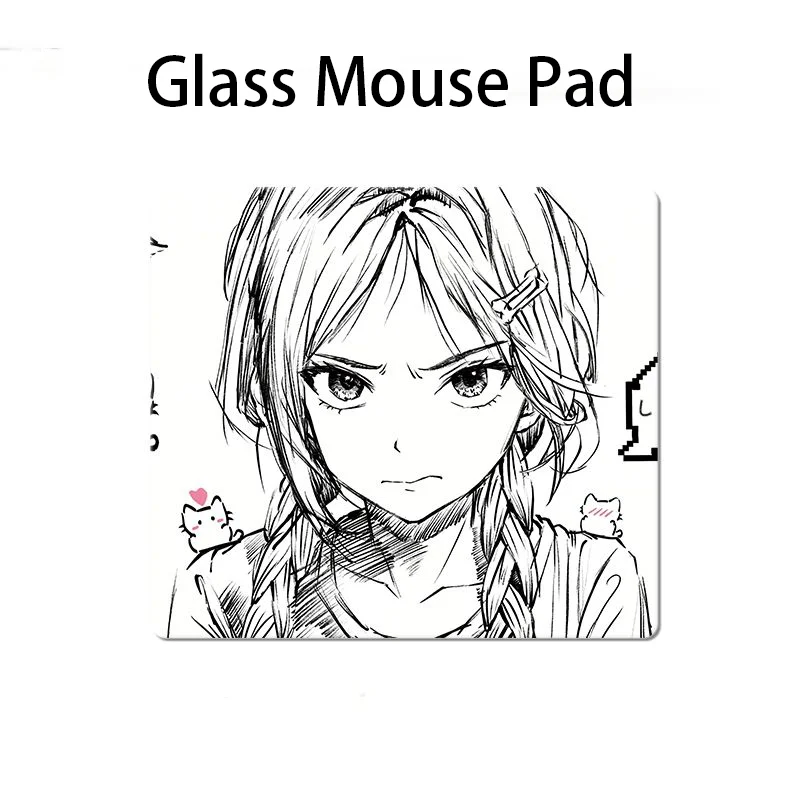 Japanese Cool Anime Girl Samurai Sword Glass Mouse Pad Ee-sports Gaming Keyboard Office Desktop Decoration Student Dormitory