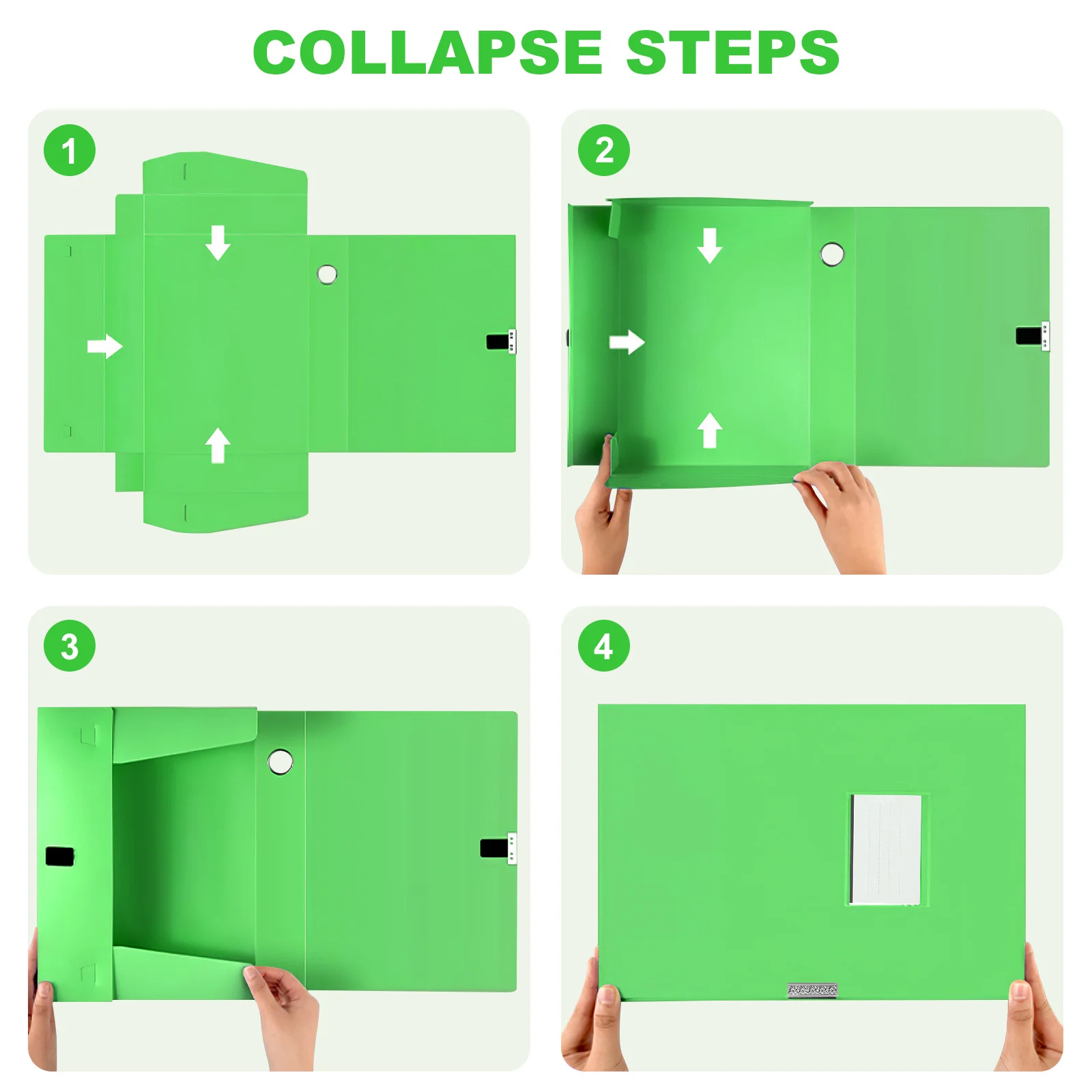 5 pcs File Box Organizers Plastic Folding Document Storage Boxes For Office School Home Use File Storage Holders