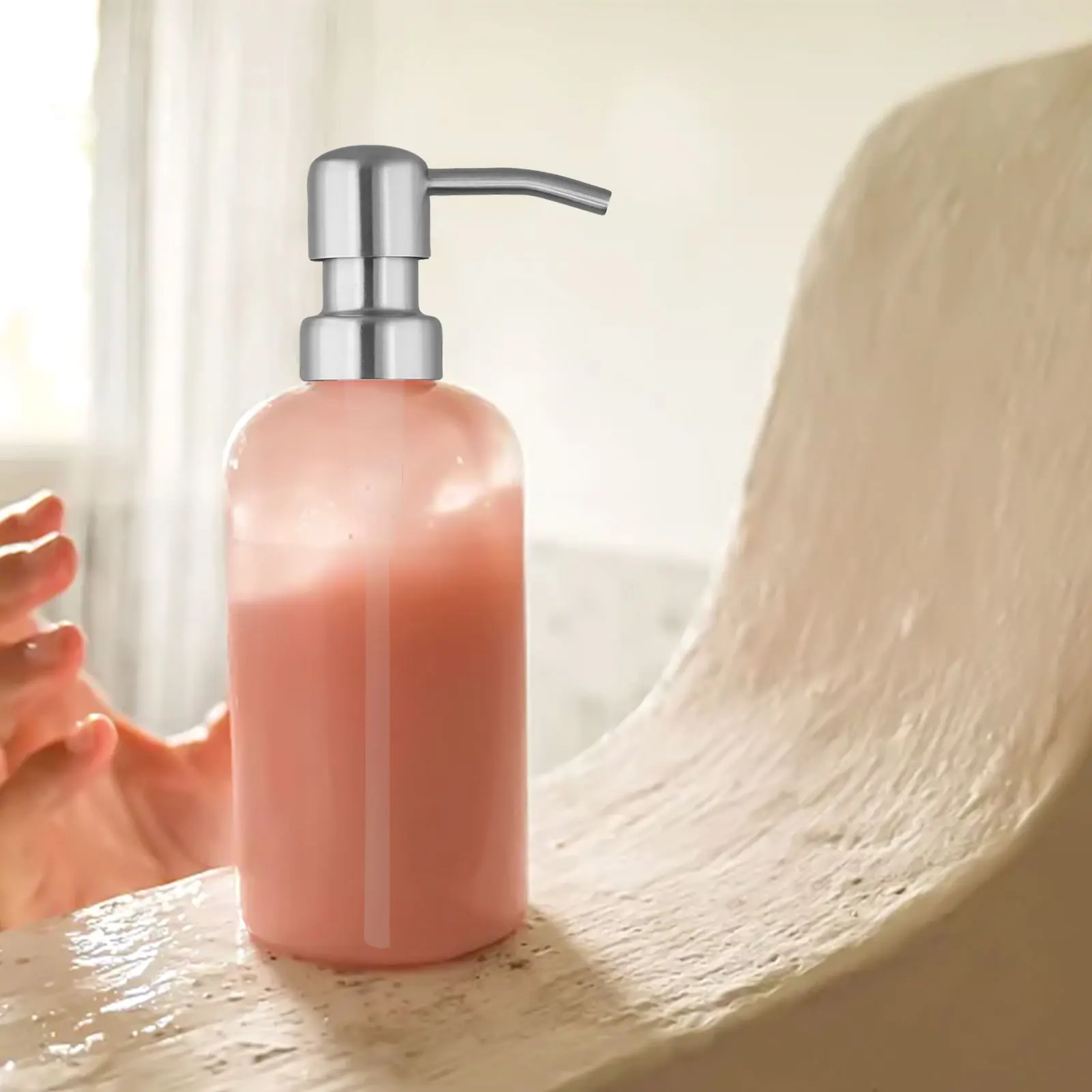 

1pcs Metal Head Bathroom Liquid Soap Dispenser Toilet Hand Replacement Lotion Shampoo Pump Plastic Jar Tube For Bathroom