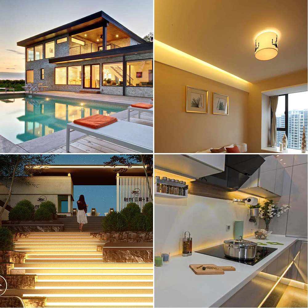 IP68 مقاوم للماء COB LED قطاع أضواء 12 فولت 24 فولت 320 المصابيح/م 1 متر 5 متر 10 متر 15 متر 20 متر الأبيض الطبيعي الدافئة RA90 شريط لاصق مرن الشريط