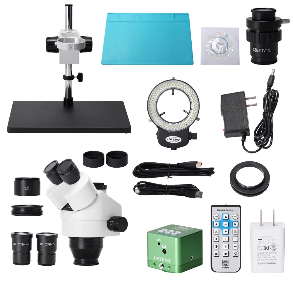 3.5X-45X 4K HD Video Camera Trinocular Stereo Microscope For For Mobile Repair Welding Electronics