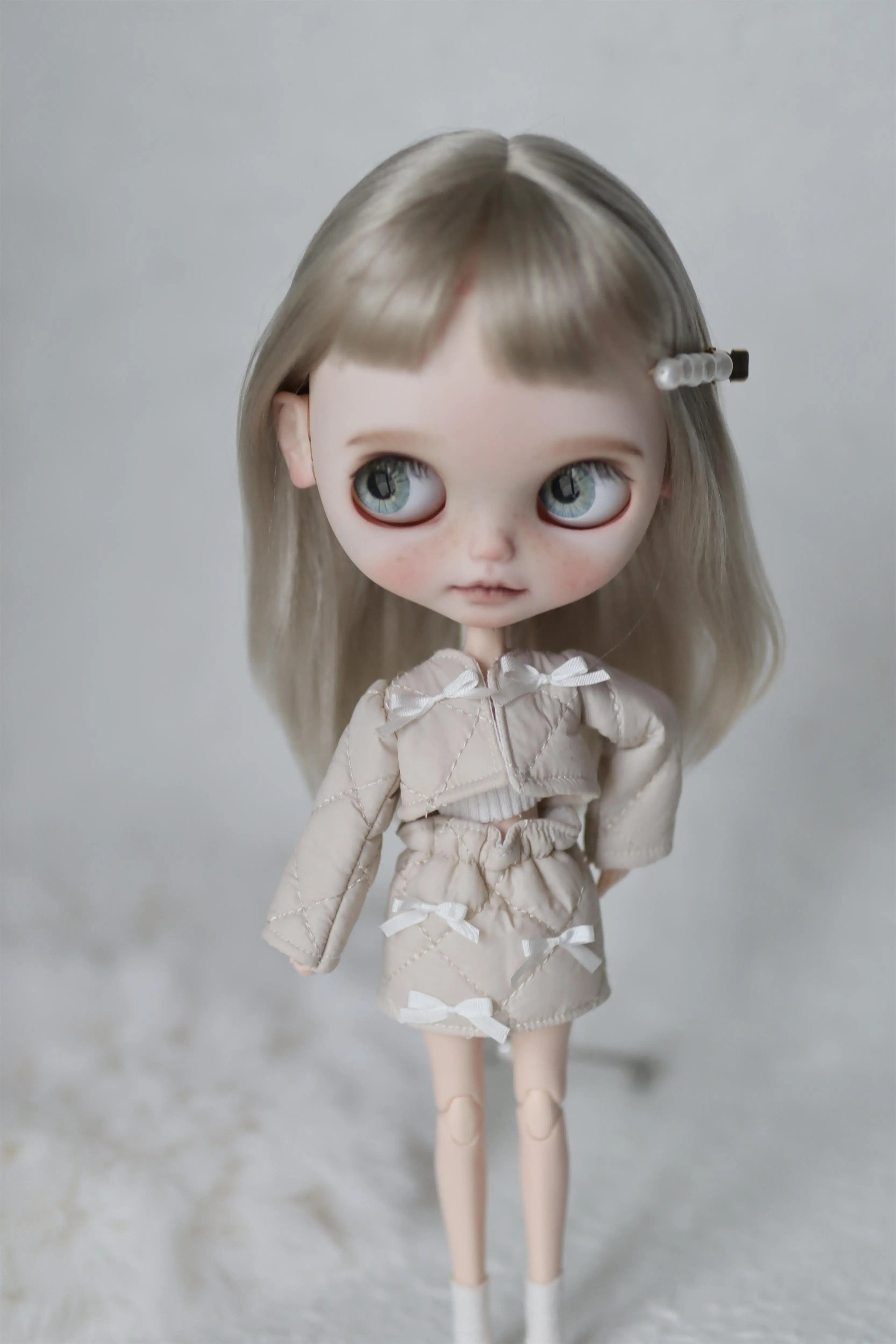 Blythes Doll Dress for 1/6 size OB24 fashion new long pocket coat/shorts giacca di cotone + gonna 2 pezzi Winter suit 30CM doll