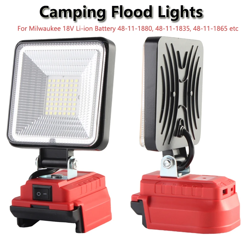 4Inch for Milwaukee 18VLi-ion Battery Cordless LED Light Emergency Outdoor  Flashlight with USB&Type-C Charging Port Flood Lights - AliExpress 1420