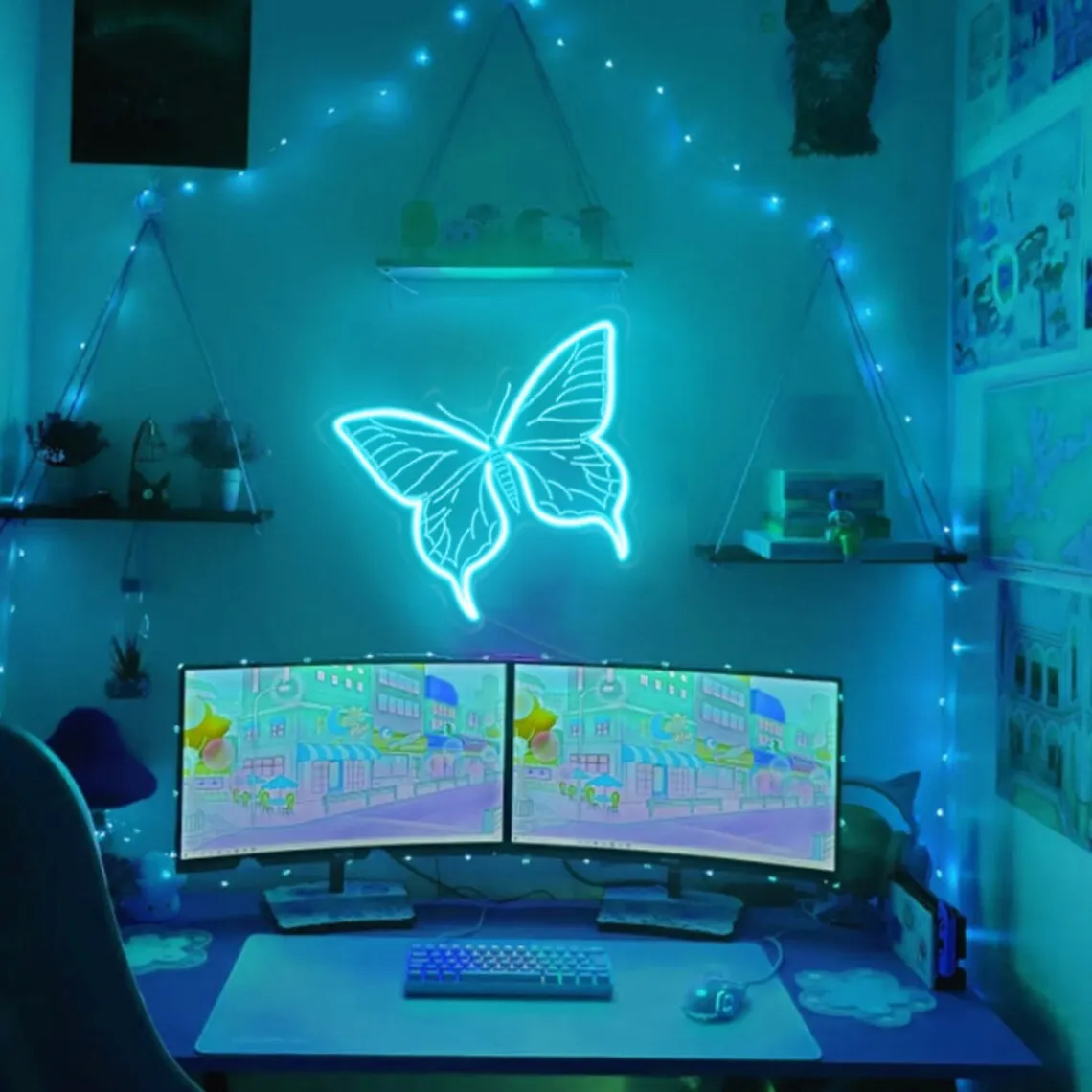 Schmetterling führte Leucht reklame, wunderschöne Haupt dekoration, benutzer definierte Wand USB-Kunst Neonlicht Wand dekoration Geburtstags geschenk für Mädchen