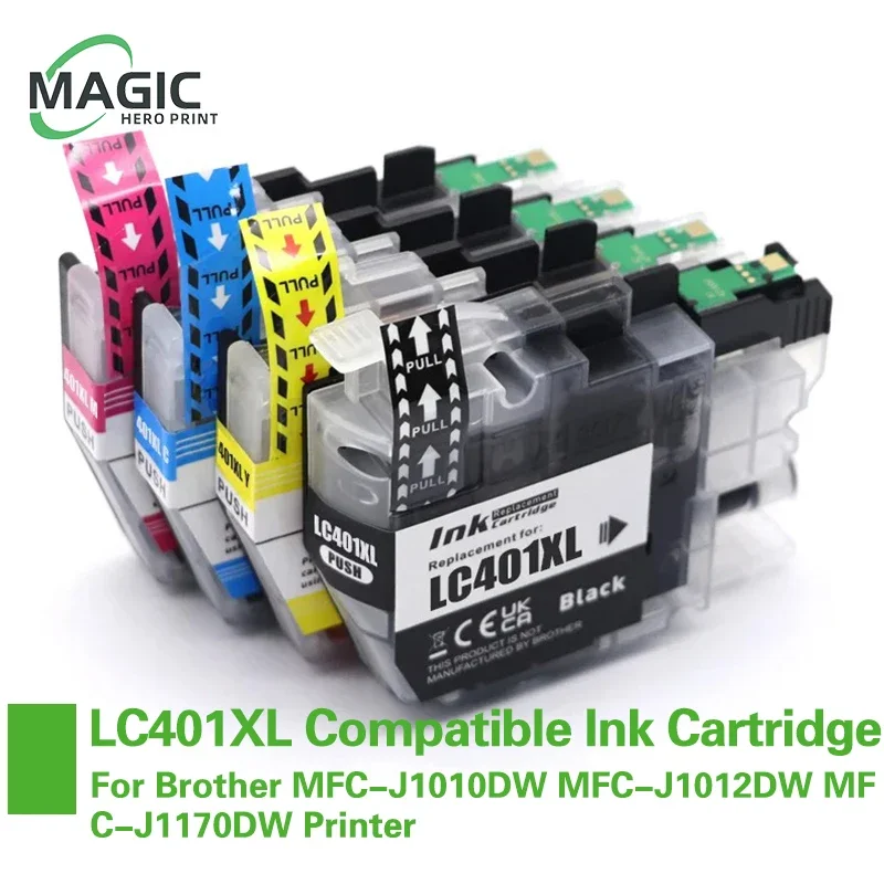 Magic Hero High Capacity LC401XL 401XL LC401 Compatible Ink Cartridge For Brother MFC-J1010DW MFC-J1012DW MFC-J1170DW Printer