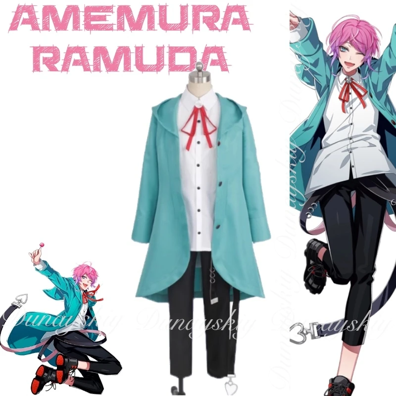 하이포니스 마이크 원 캐릭터 MC 이름 이지 R 그리고 핑크 머리의 패션 디자이너 코스프레 의상 애니메이션 풀세트