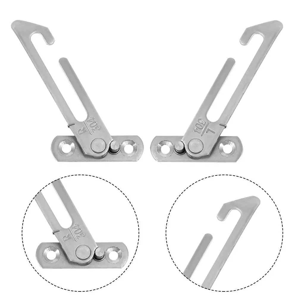 4pcs Casement Window Opening Limiter, Stainless Steel Window Safety Stopper with Screws, Child Proof Ventilation Control