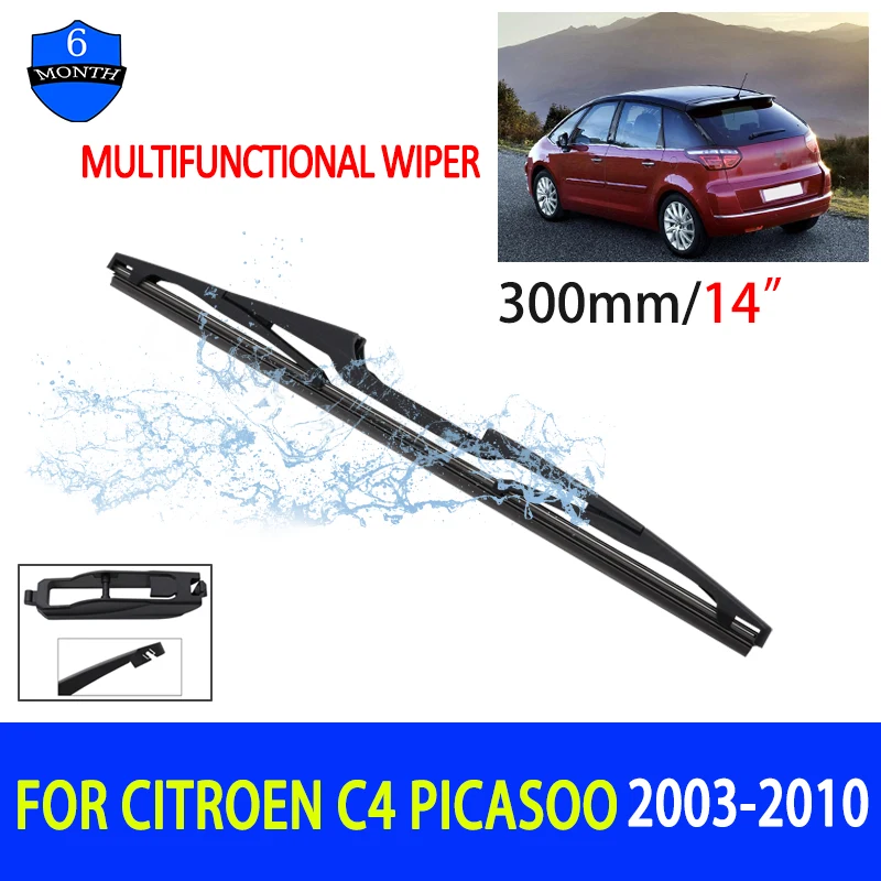 

14" Car Rear Windshield Soft Rubber Wiper HD Quiet Automotive Wiper Car Accessories For Citroen C4 Picasoo 2003-2010