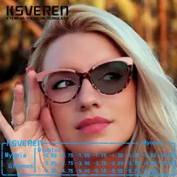 KSVEREN TR90 Frame Photochromic Myopia Glasses Women Fashion Cat Eye Frame Nearsighted Sunglasses -0.5 -0.75 -1.0 -1.5 -6.0