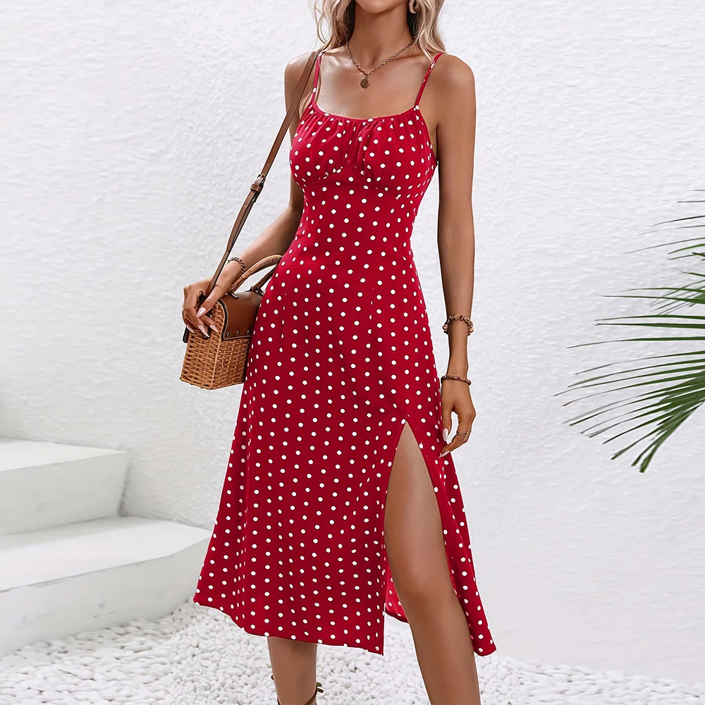 2024 Summer Dress for Women Clothing Fashion Korean Slim Fit Sleeveless Sundress Female Long Skirt Elegant Vintage Dresses m XL