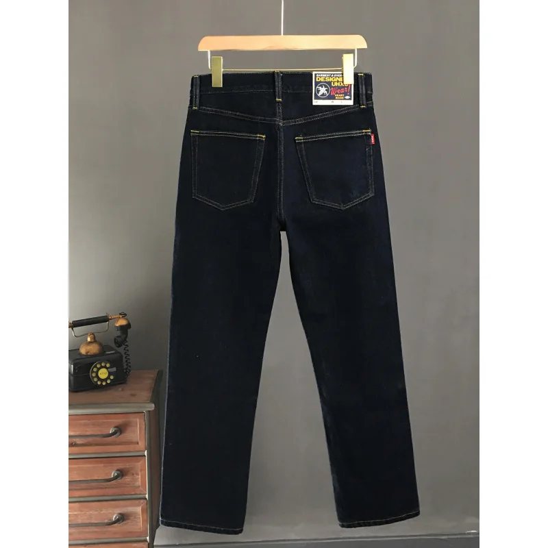 جينز أصلي عالي الجودة للرجال لخريف وشتاء 2025 نمط جديد فضفاض مستقيم أنبوب بسيط غير رسمي سروال ثقيل الوزن #6