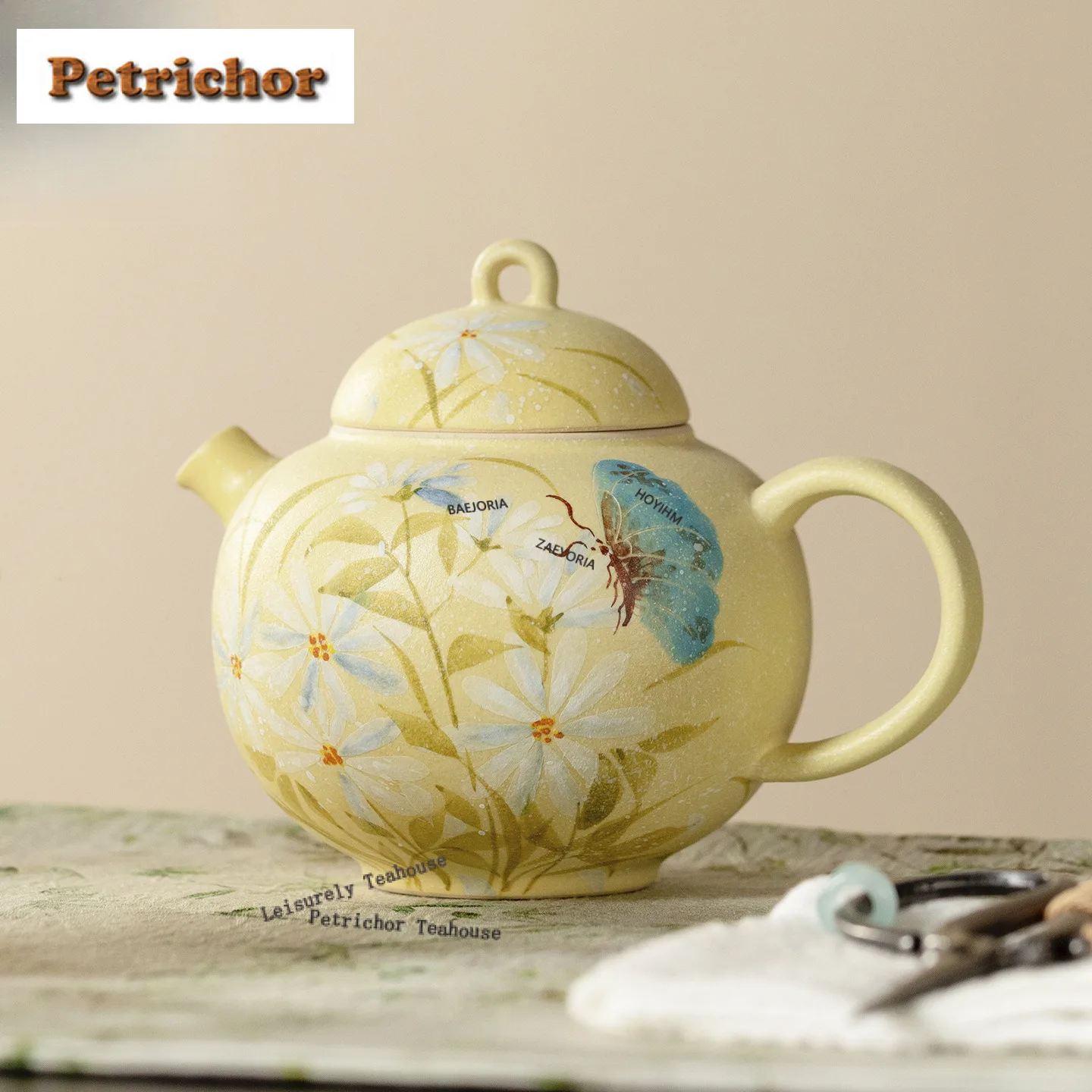 

160ml Hand-painted Daisy Teapot Traditional Tea Infuser Pot Tea Soaking Kettle With Strainer Chinese Tea Set Supplies Collection