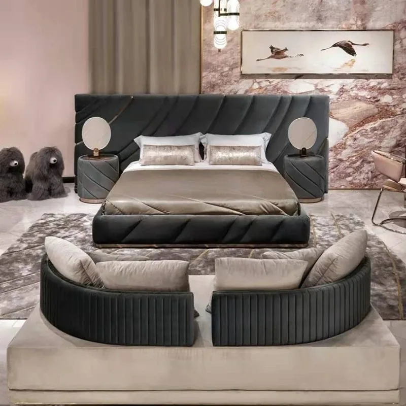 Fabric bed modern and simple