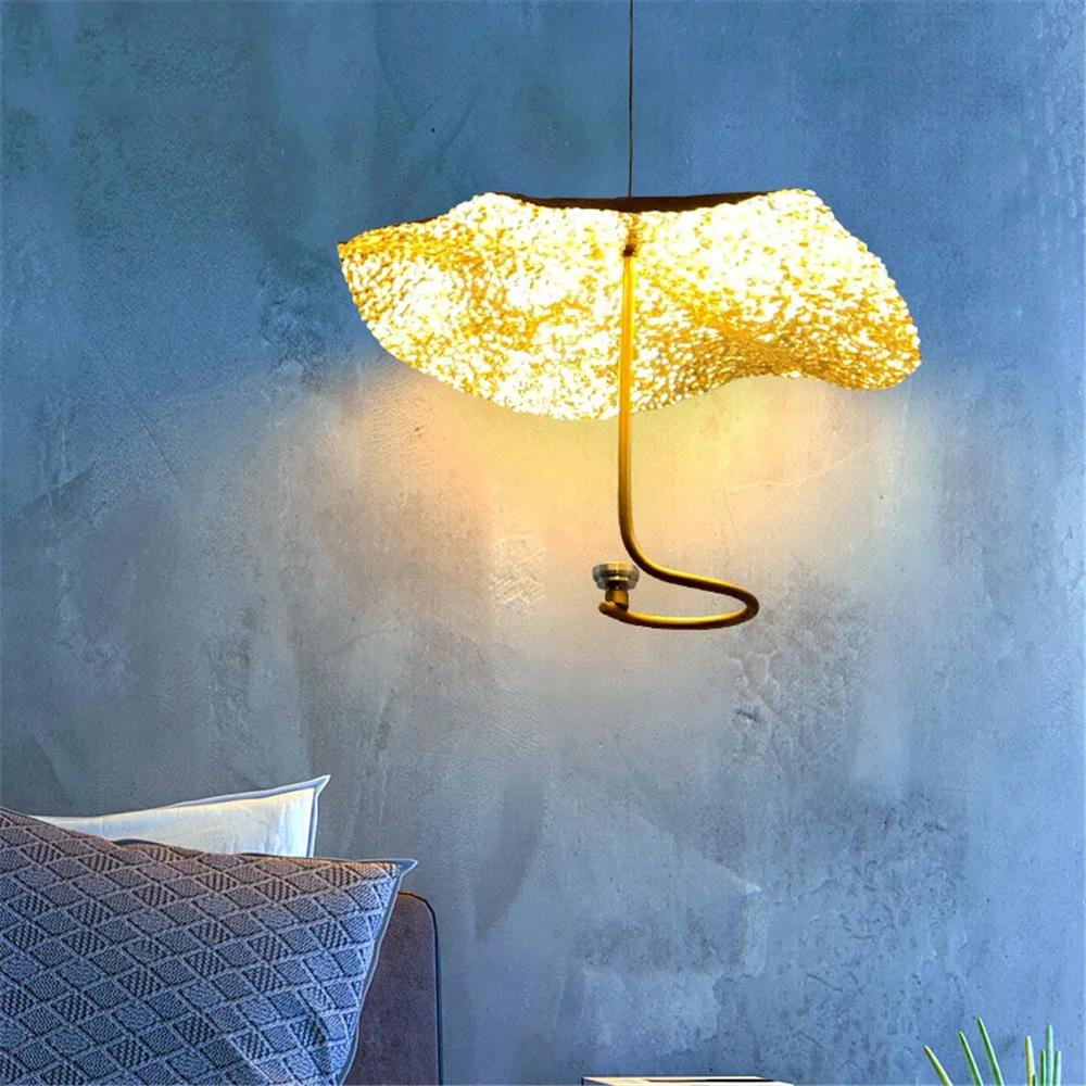 Nordic Gold Folie Form Eisen Kunst Led Anhänger Lichter Küche Loft Duplex Treppe Hotel Luxus Home Deco Hängen Lampe Leuchten