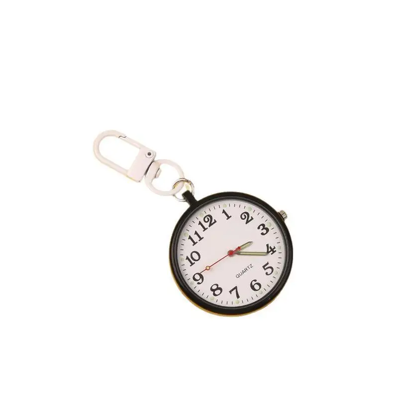 Silent Movement Exam Pocket Watch Portable Alloy Case Reusable Keychain for Student Test Daily Carry