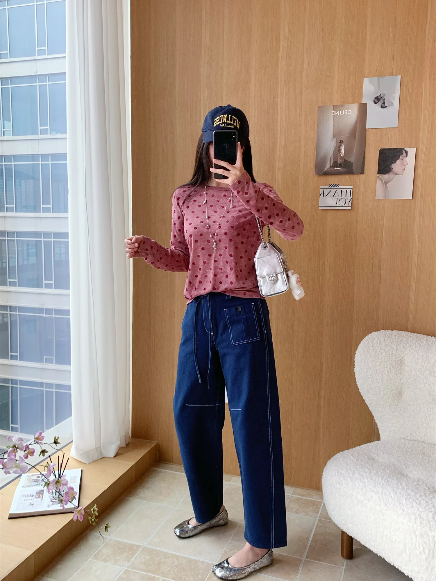 Banana Denim Casual Jeans  Style Flipped Skeleton Line Early Spring Vintage Cotton Stretch Ladies Loose Fit Jeans view 4