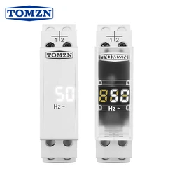 Din Rail Single Phase frequency Meter Ac 0-99Hz Mini Modular Gauge Indicator LED Digital Display 110V 230V TOMZN