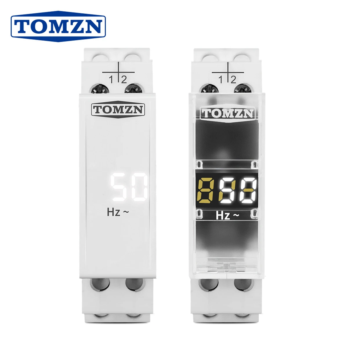 Din Rail Single Phase frequency Meter Ac 0-99Hz Mini Modular Gauge Indicator LED Digital Display 110V 230V TOMZN