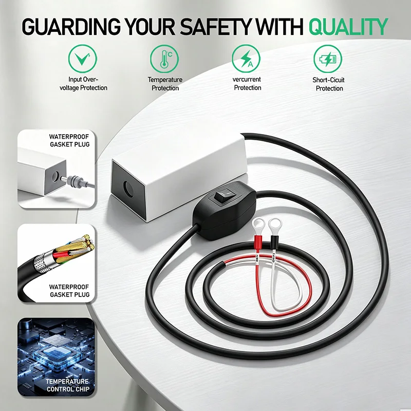 Starlink Mini Battery Power Adapter with Circular Switch 12V-30V to 30V 3.5A Boost Converter Connected to Battery Cable O-ring
