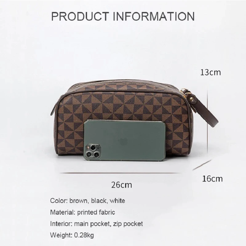 Fashion Portable Wash Bag Simple Large-Capacity Travel Handbag Beauty Storage Bag 2024 Korean New Double Zipper Cosmetic Bag Sac