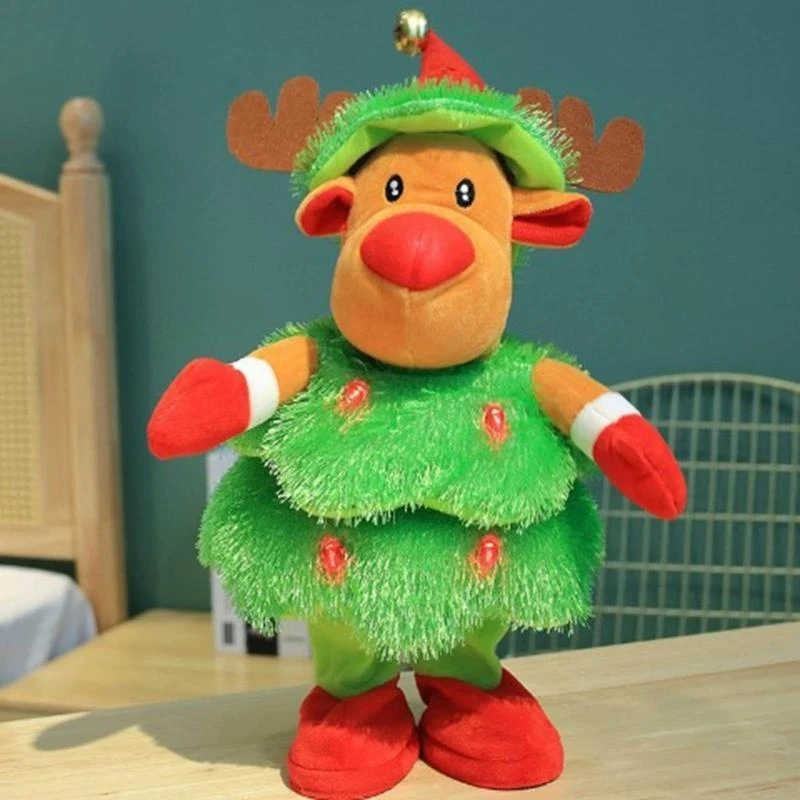 小刻みに動くクリスマスツリー ダンシングドール ぬいぐるみ 暖炉の装飾 子供用好意 15UB